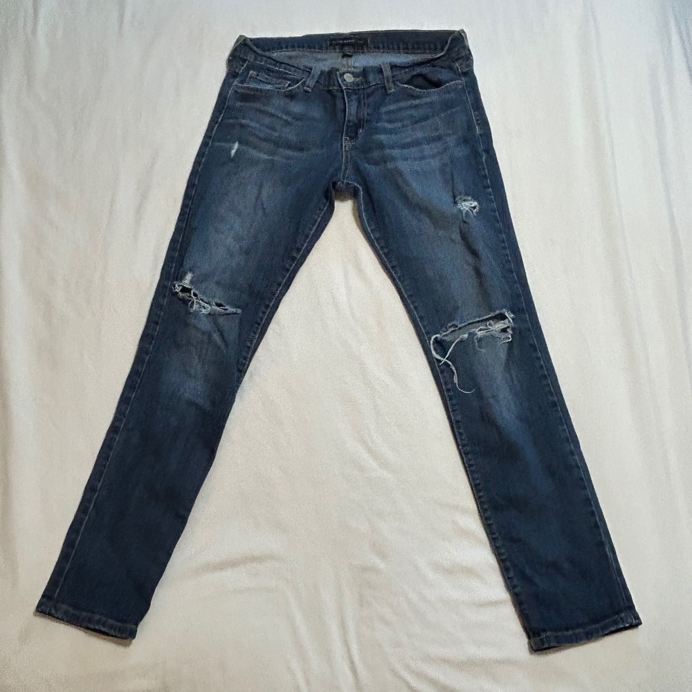 Flying Monkey Platinum Distressed Skinny Jeans Dark Wash Size‎ 26 Made in USA